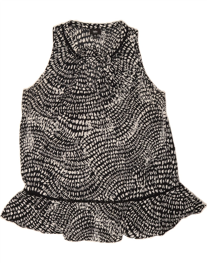 MOSSIMO Womens Sleeveless Blouse Top UK 18 XL Black Spotted Polyester Vintage Mossimo and Second-Hand Mossimo from Messina Hembry 
