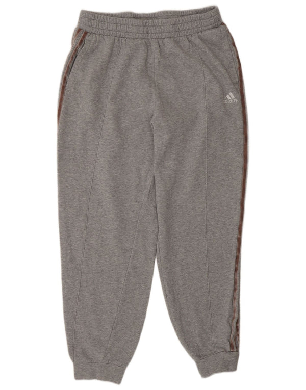 Adidas Womens Tracksuit Trousers Joggers UK 16/18 Large Grey Flecked Cotton