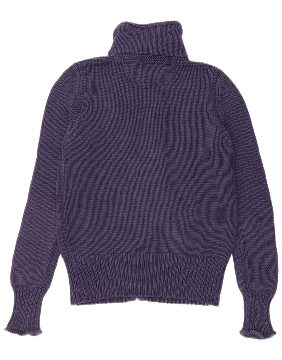 RALPH LAUREN Womens Cardigan Sweater UK 14 Medium Navy Blue Cotton