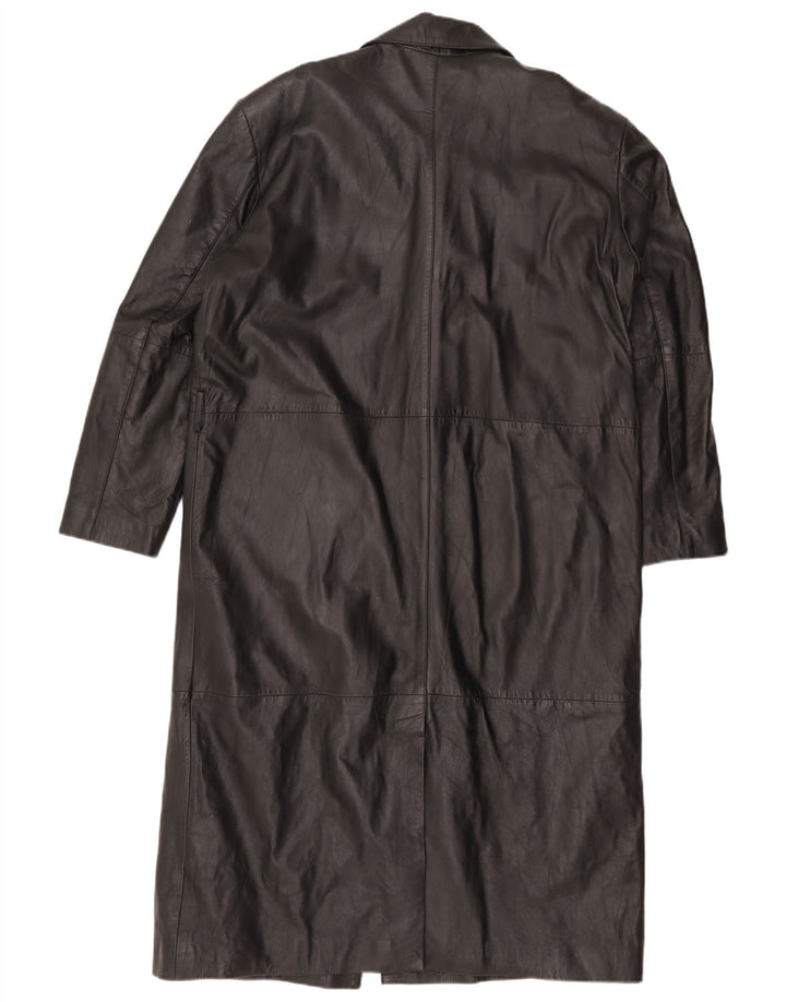 Mens Leather Coat EU 50 Large Black Leather