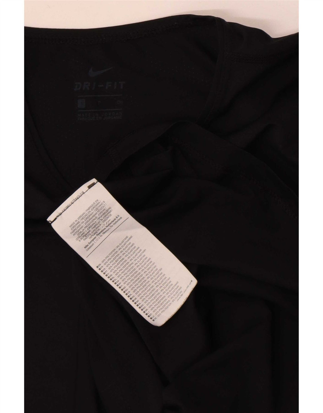 Nike Womens Dri Fit T-Shirt Top UK 10 Small Black Polyester