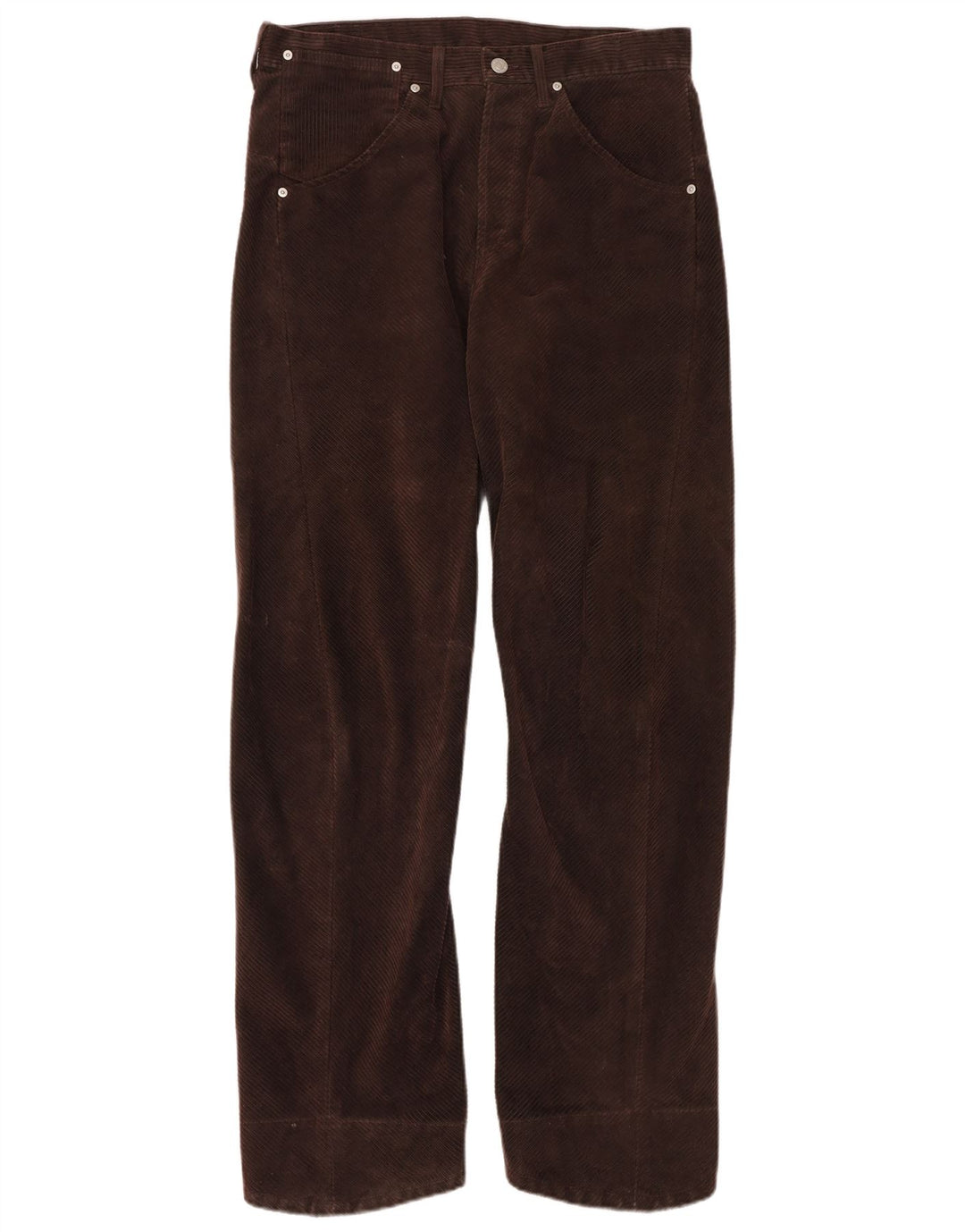 LEVI'S Mens Straight Corduroy Trousers W33 L32 Brown Polyester