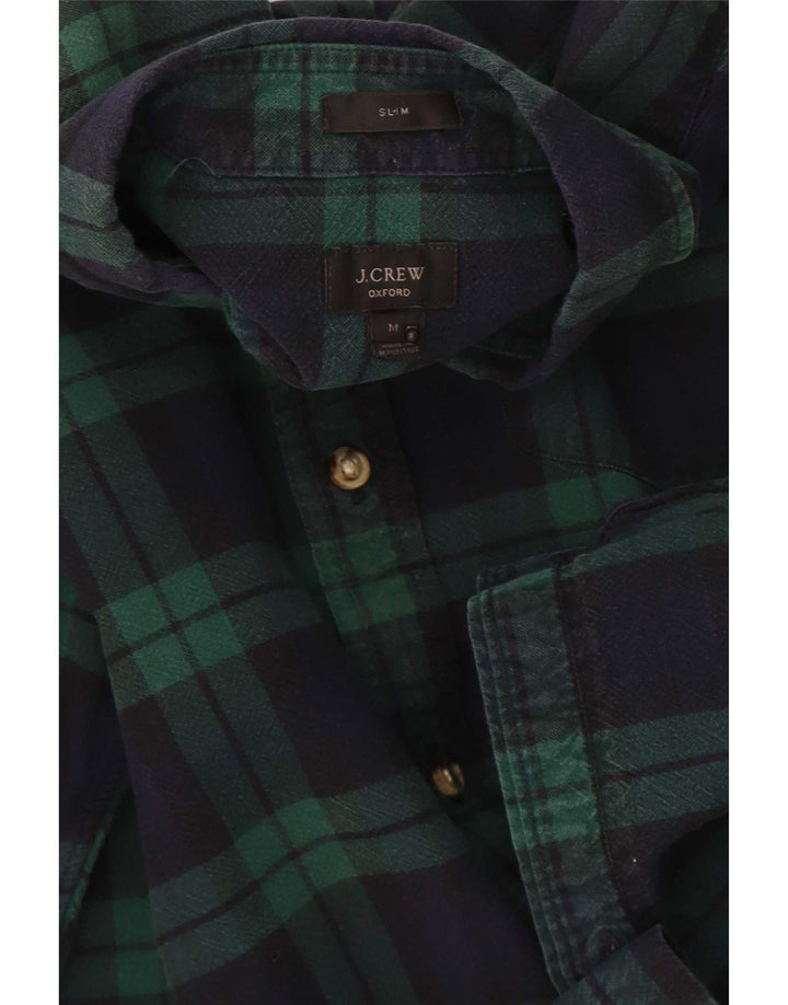 J. Crew Mens Oxford Slim Flannel Shirt Medium Green Check