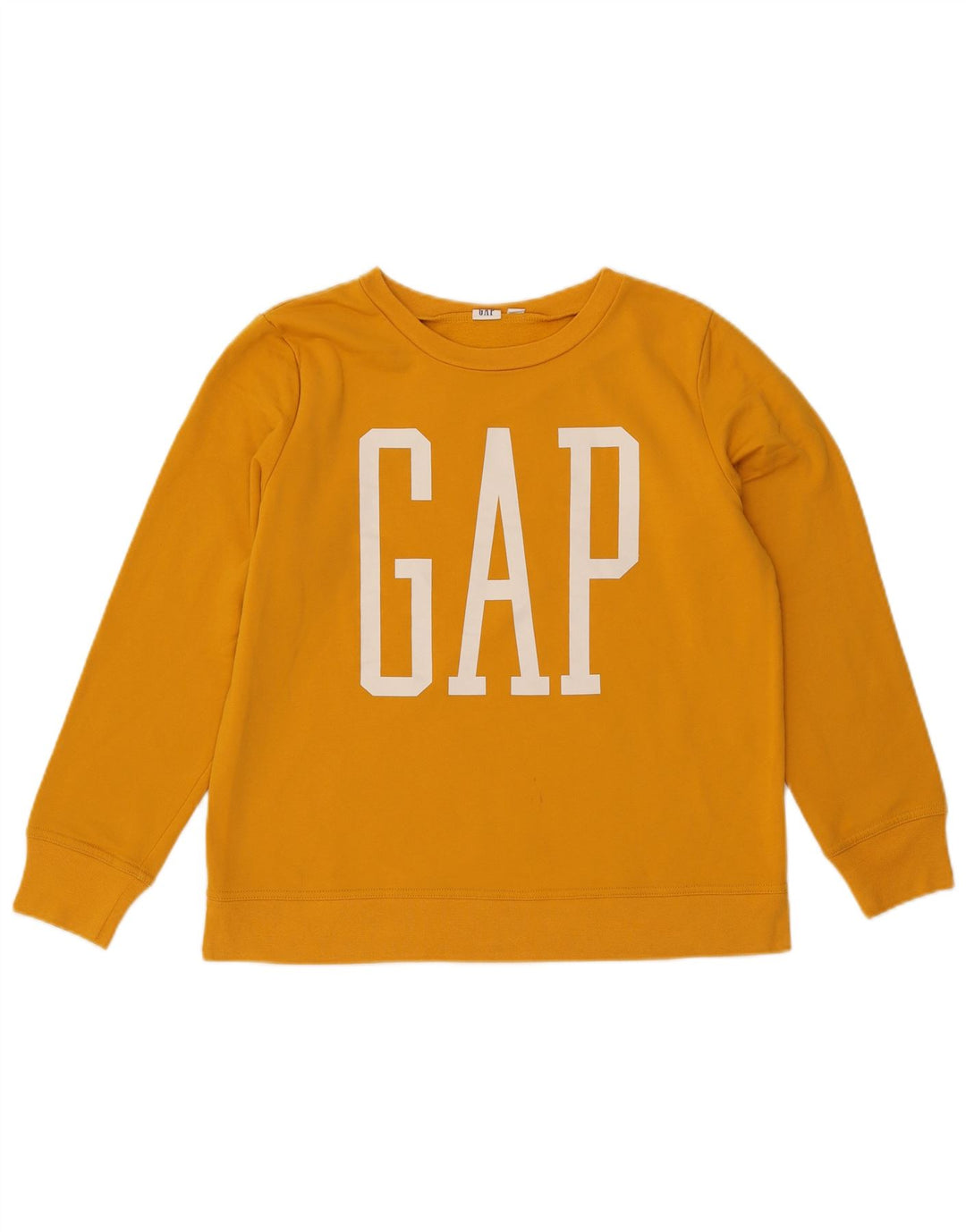 GAP Womens Oversized Graphic Sweatshirt Jumper UK 10 Small Yellow Cotton
