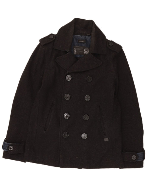 Diesel Mens Pea Coat UK 38 Medium Black Wool