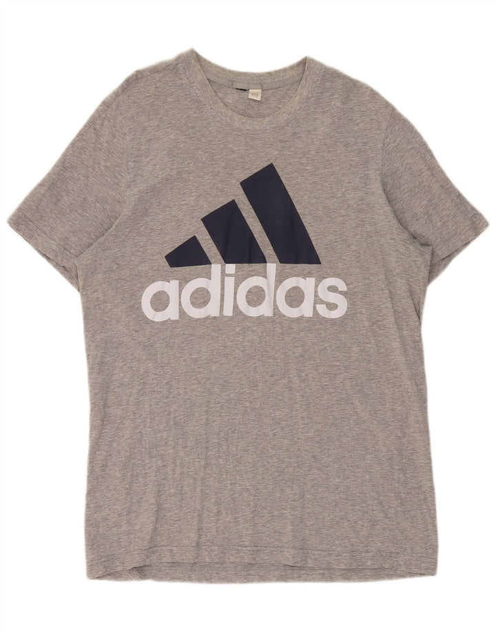 ADIDAS Mens Graphic T-Shirt Top Large Grey