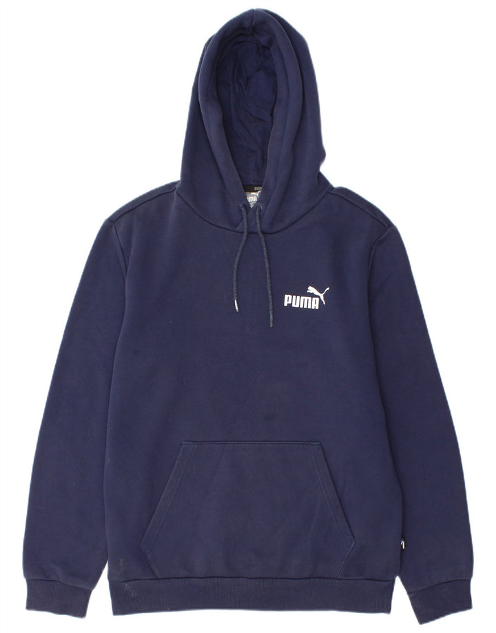 Puma Mens Hoodie Jumper Small Navy Blue Cotton
