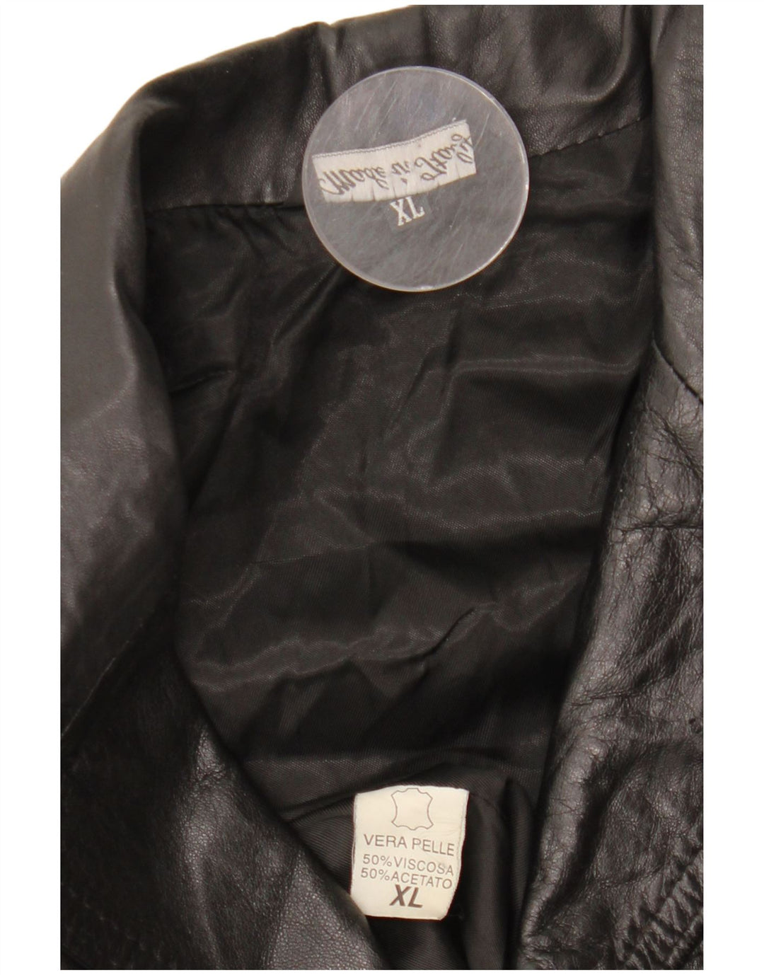 VINTAGE Mens Leather Jacket UK 42 XL Black Leather