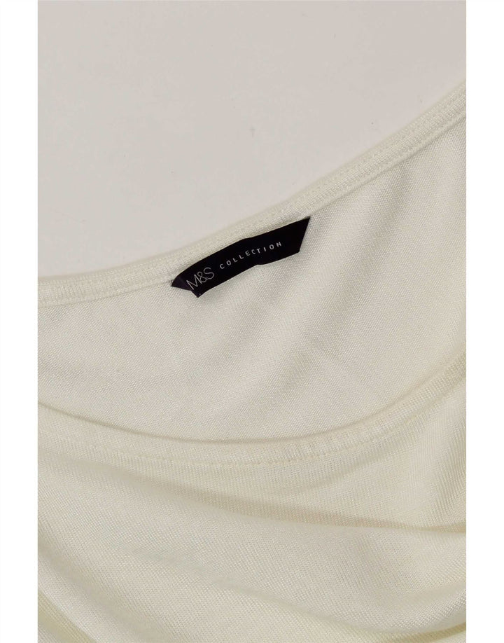 Marks & Spencer Womens Top 3/4 Sleeve UK 18 XL Off White