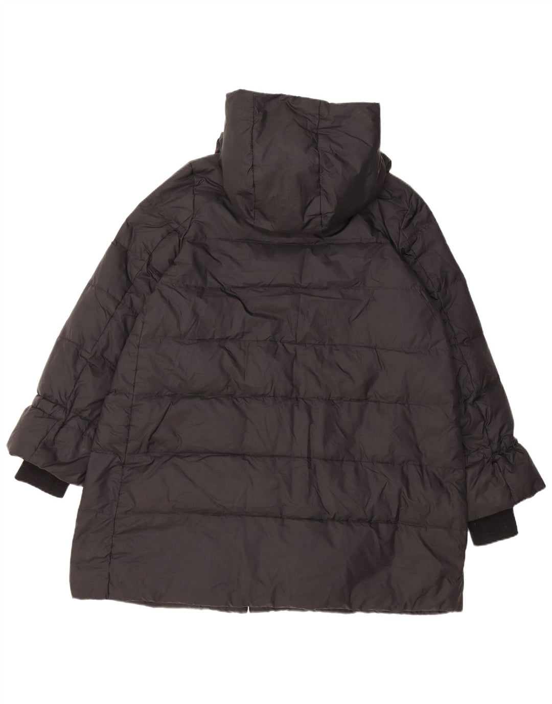 Zara Womens Hooded Padded Coat UK 14 Medium Black Polyamide