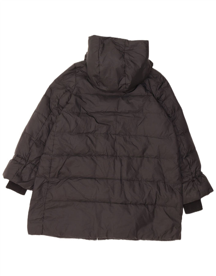 Zara Womens Hooded Padded Coat UK 14 Medium Black Polyamide