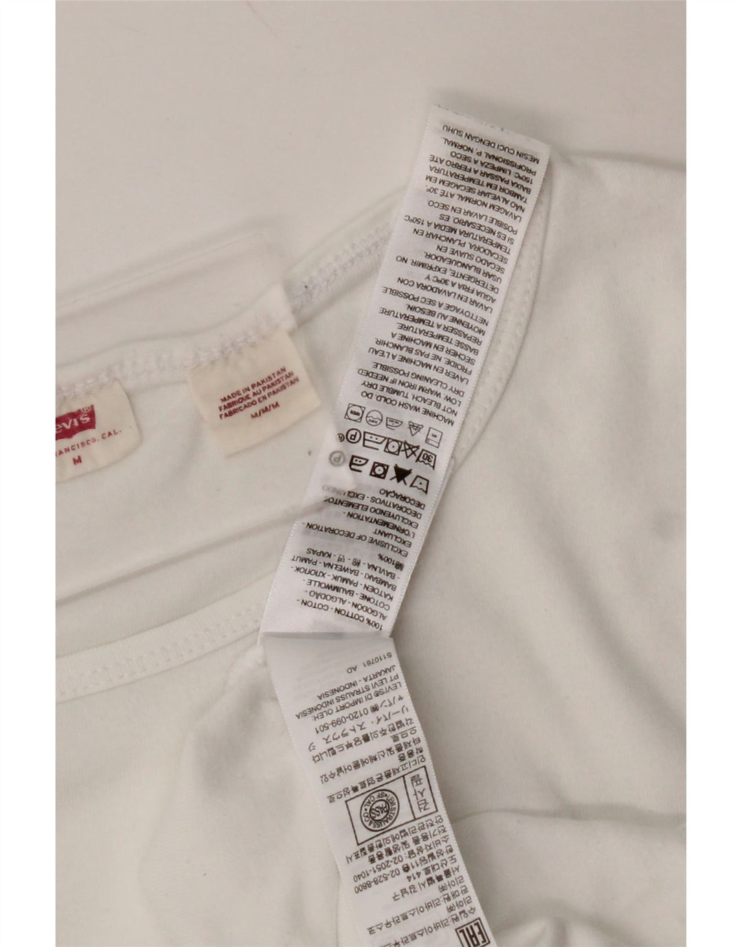LEVI'S Womens T-Shirt Top UK 12 Medium White Cotton