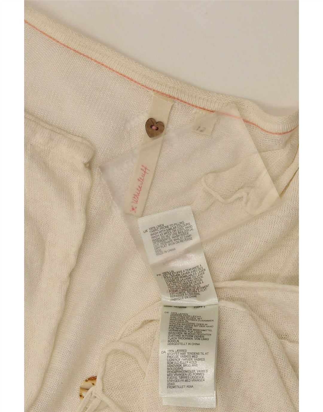 White Stuff Womens Cardigan Sweater UK 12 Medium Off Linen