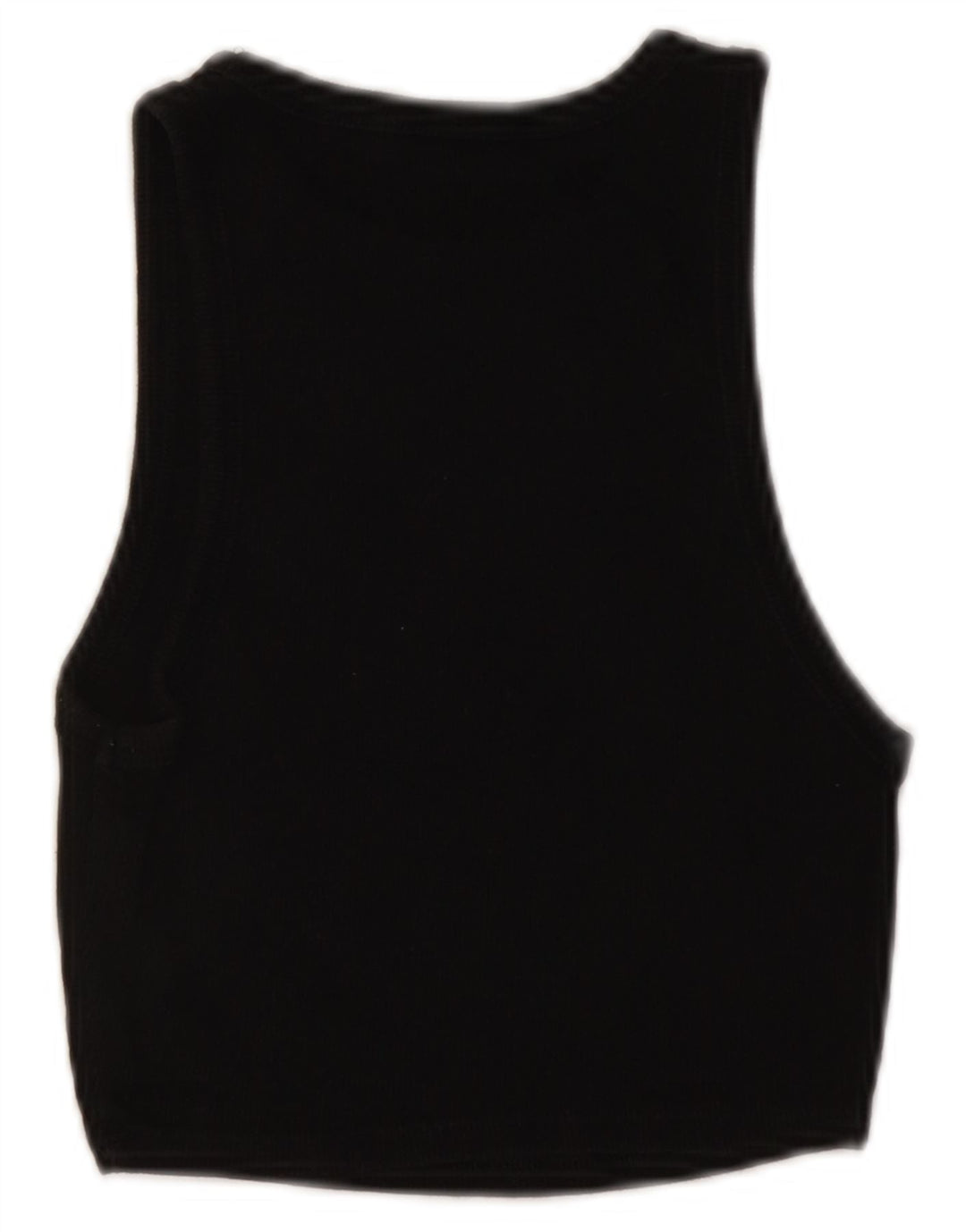 ZARA Womens Crop Vest Top UK 12 Medium Black Cotton