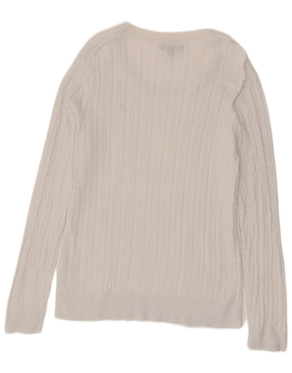 Tommy Hilfiger Womens Boat Neck Jumper Sweater UK 18 XL White Cotton