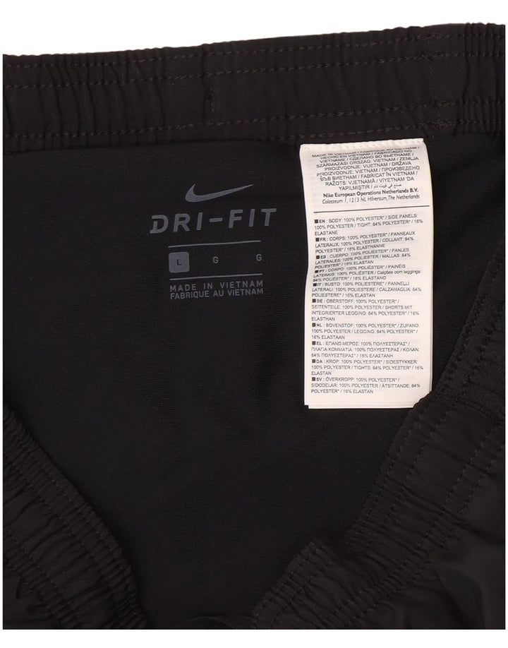 NIKE Womens Dri Fit Sport Shorts UK 16 Large  Black Polyester