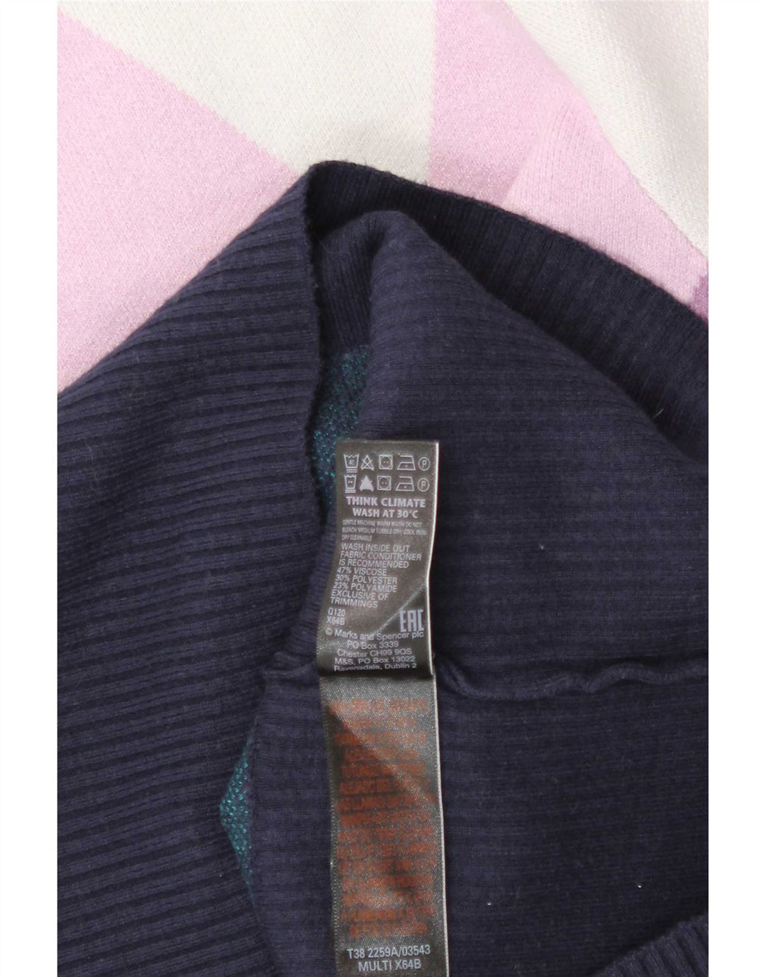 Marks & Spencer Womens Turtle Neck Jumper Sweater UK 14 Large Multicoloured