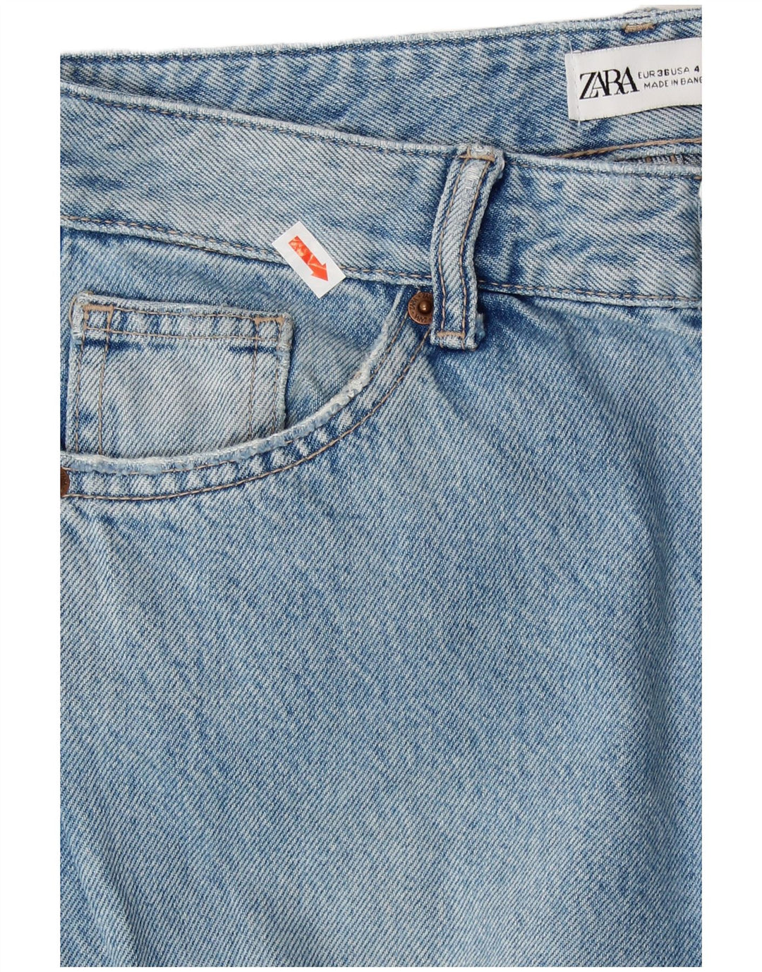 ZARA Womens Cargo Flared Jeans EU 36 XS W26 L32 Blue Cotton