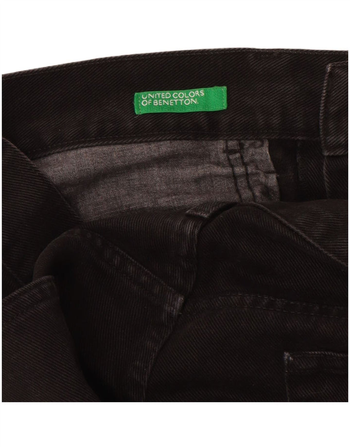 BENETTON Mens Straight Jeans W34 L29 Black Cotton