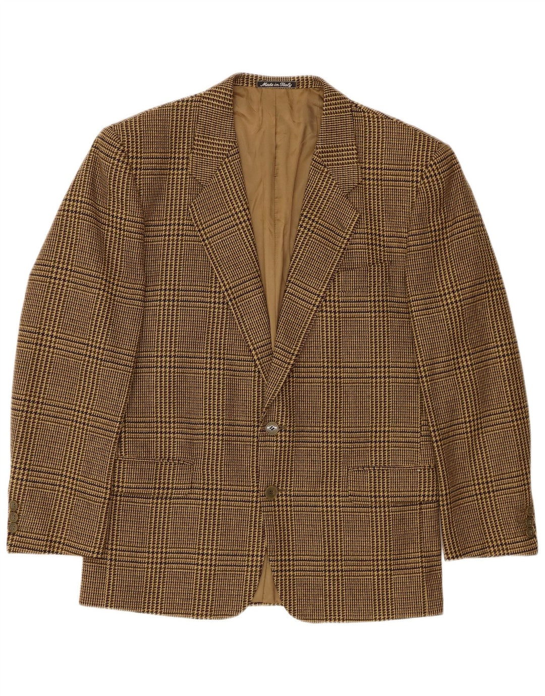 Profilo Mens 2 Button Blazer Jacket IT 48 Medium Brown Houndstooth