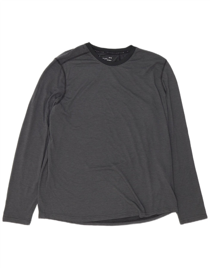 UNDER ARMOUR Mens Heat Gear Top Long Sleeve Large Grey Polyester