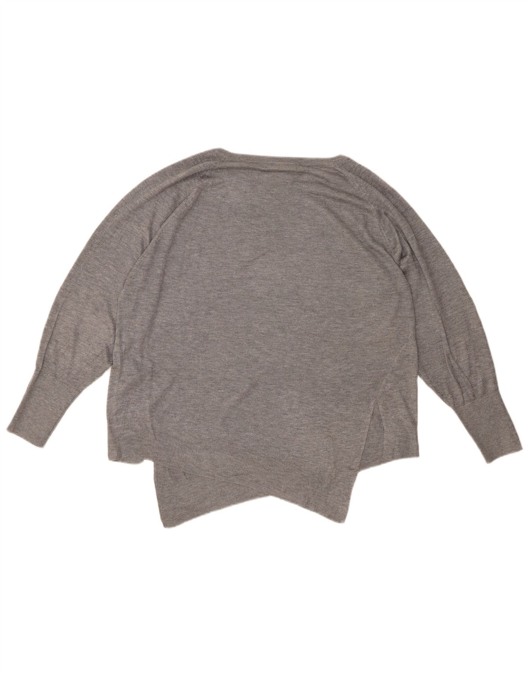 Zara Womens Loose Fit Boat Neck Jumper Sweater UK 10 Small Grey Viscose