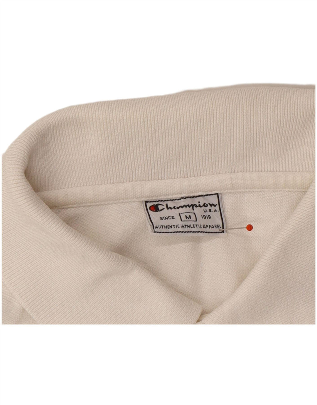 CHAMPION Mens Polo Shirt Medium White