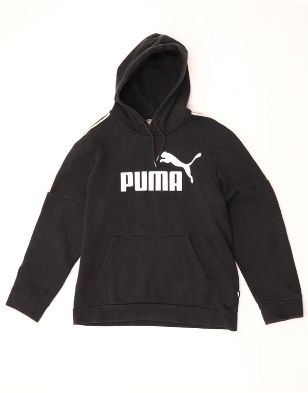 Puma Mens Graphic Hoodie Jumper Medium Black Cotton