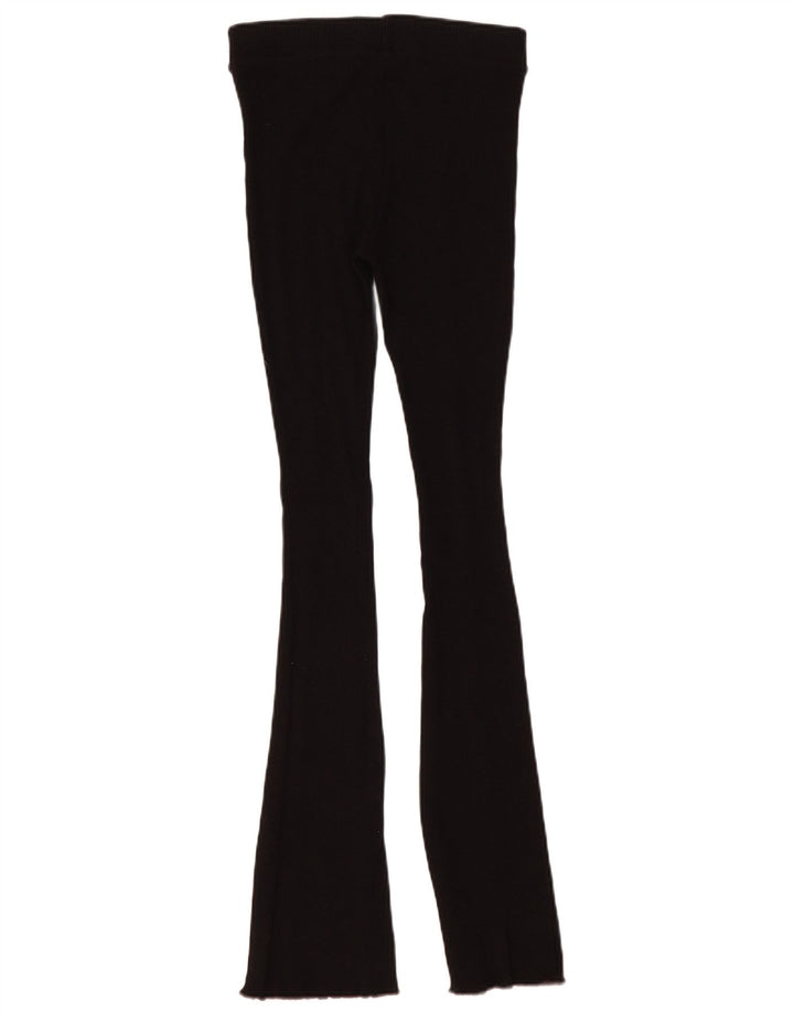 Zara Womens Flare Leggings UK 12 Medium Black Cotton