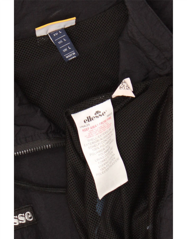 ELLESSE Womens Tracksuit Top Jacket UK 16 Large Black Colourblock