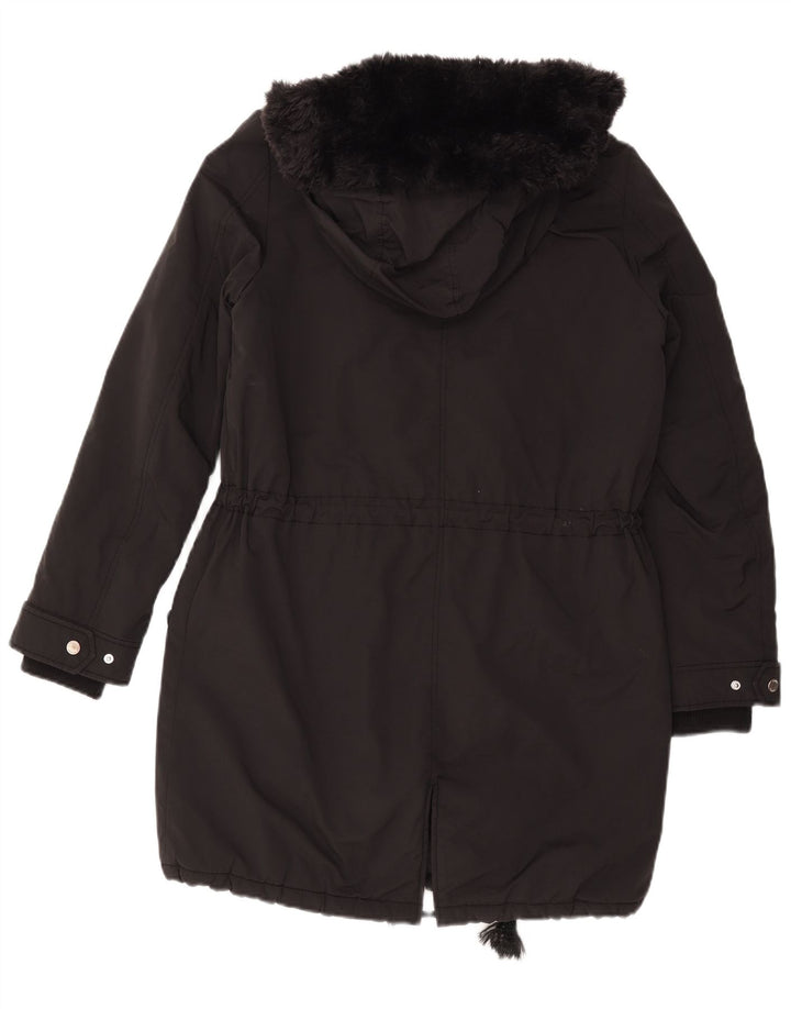Tommy Hilfiger Womens Hooded Oversized Parka Jacket UK 10 Small Black