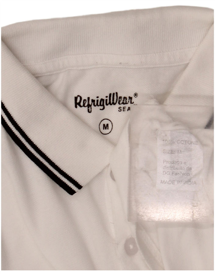 Refrigiwear Mens Polo Shirt Medium White Cotton