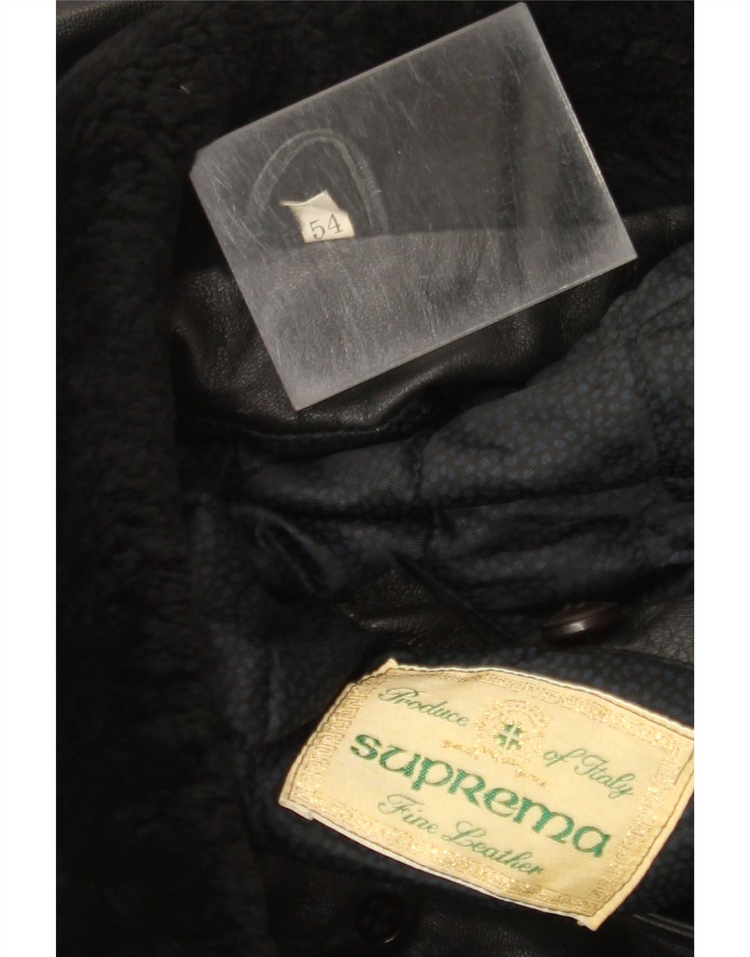 Suprema Mens Leather Jacket IT 54 2XL Black Leather