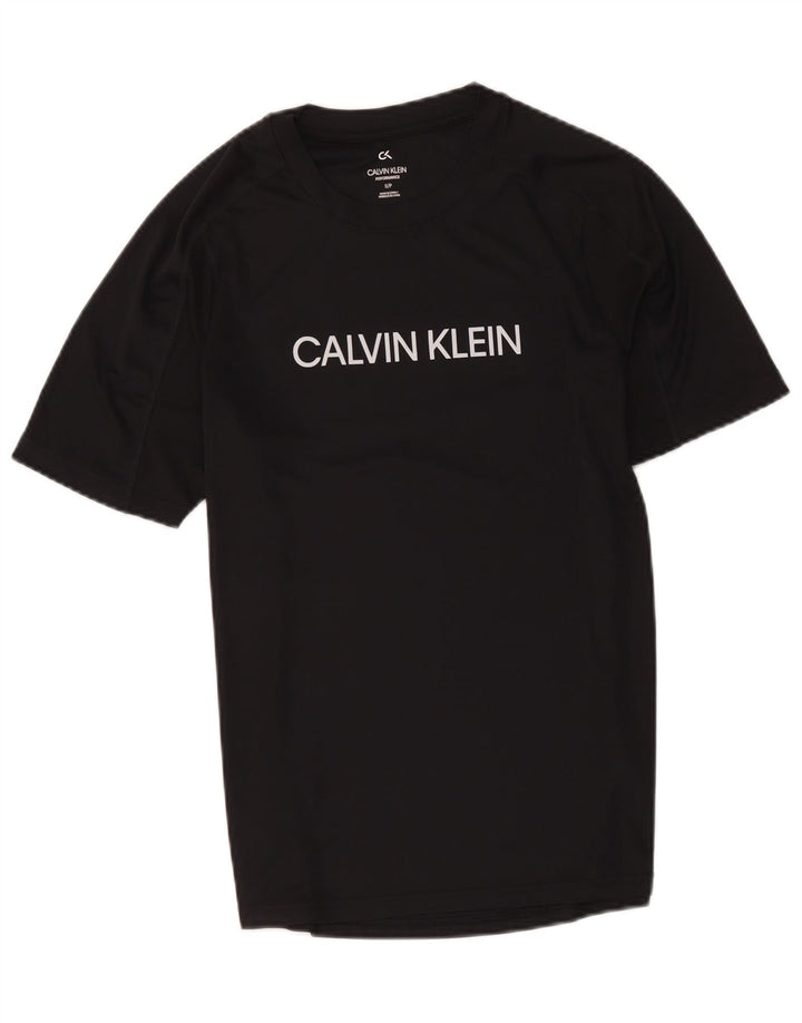 Calvin Klein Mens Graphic T-Shirt Top Small Black Polyester