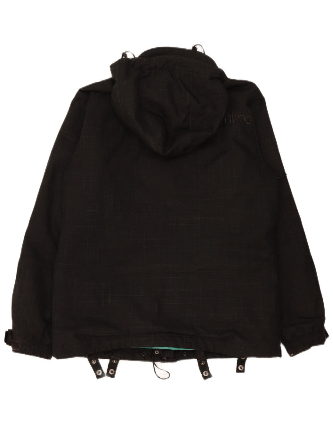 Animal Womens Hooded Windbreaker Jacket UK 14 Large Black Check Polyester