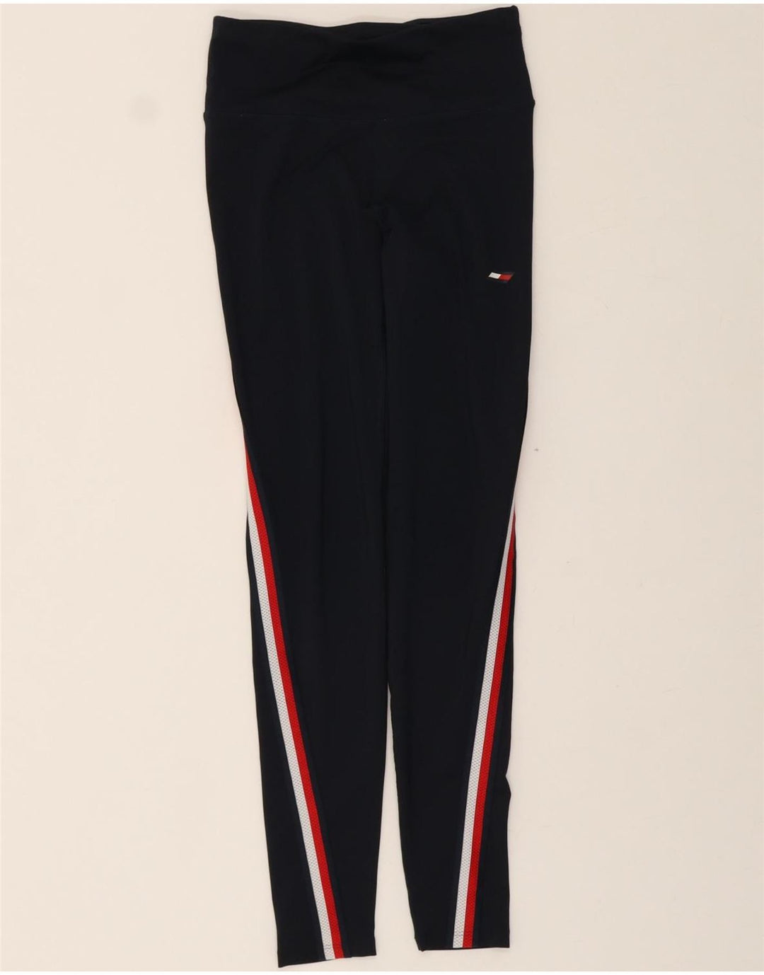 TOMMY HILFIGER Womens Leggings UK 4 XS  Navy Blue Polyester Vintage Tommy Hilfiger and Second-Hand Tommy Hilfiger from Messina Hembry 