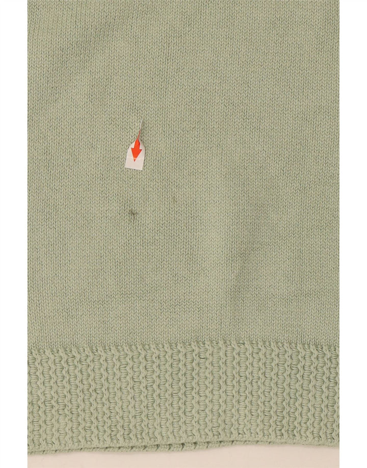 Marks & Spencer Womens Boat Neck Jumper Sweater UK 12 Medium  Green Cotton