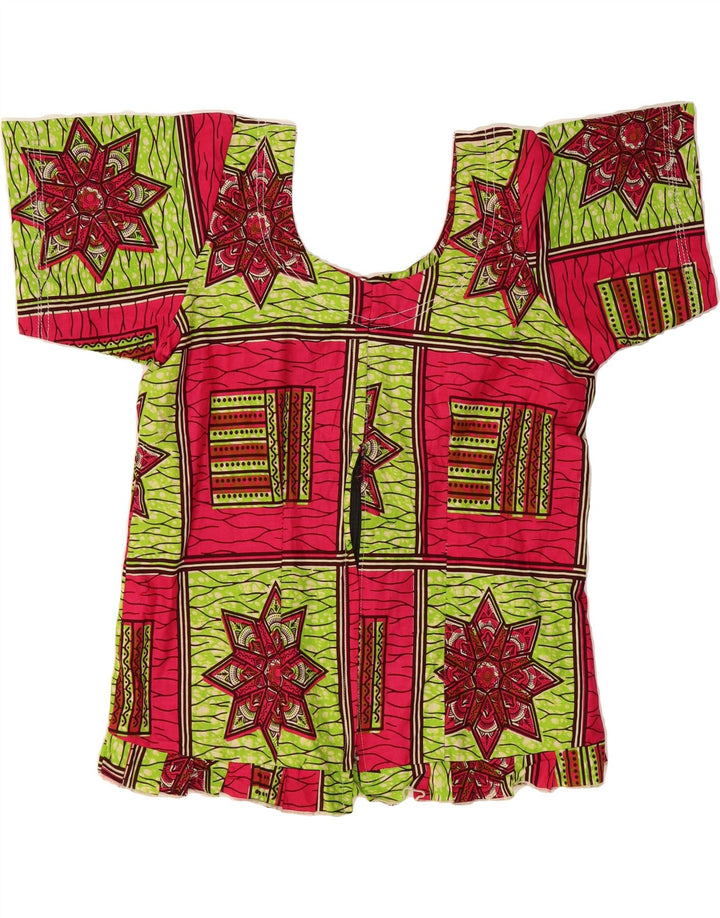 VINTAGE Womens Blouse Top UK 12 Medium Green Patchwork Vintage Vintage and Second-Hand Vintage from Messina Hembry 