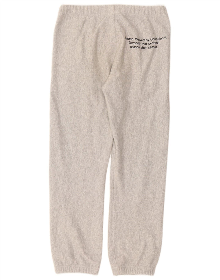 CHAMPION Mens Reverse Weave Graphic Tracksuit Trousers Joggers Small Grey