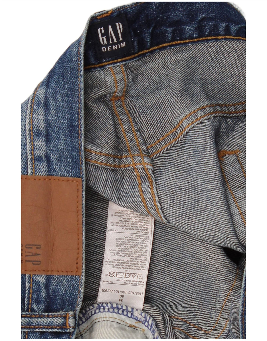 Gap Mens Distressed Denim Shorts W34 Large Blue Cotton