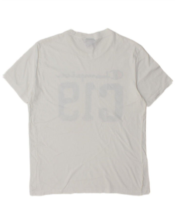 CHAMPION Mens Graphic T-Shirt Top Medium White