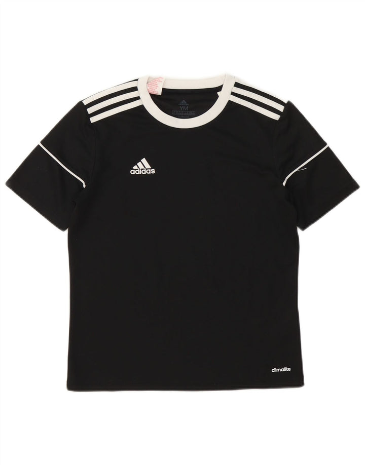 Adidas Boys Climalite T-Shirt Top 11-12 Years Medium Black Polyester