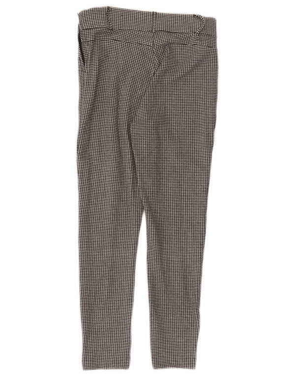 Zara Womens Trafaluc Cropped Trousers Medium W28 L26 Black Houndstooth