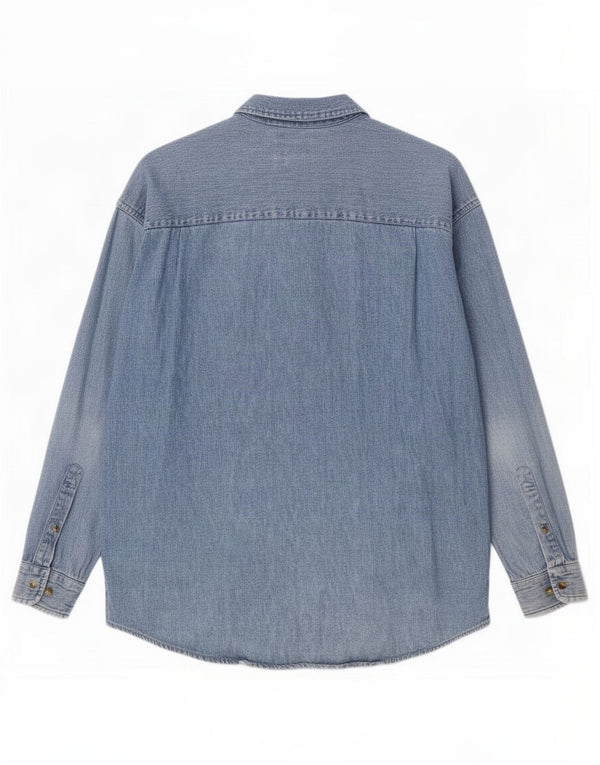 Eddie Bauer Mens Denim Shirt Large Blue Cotton