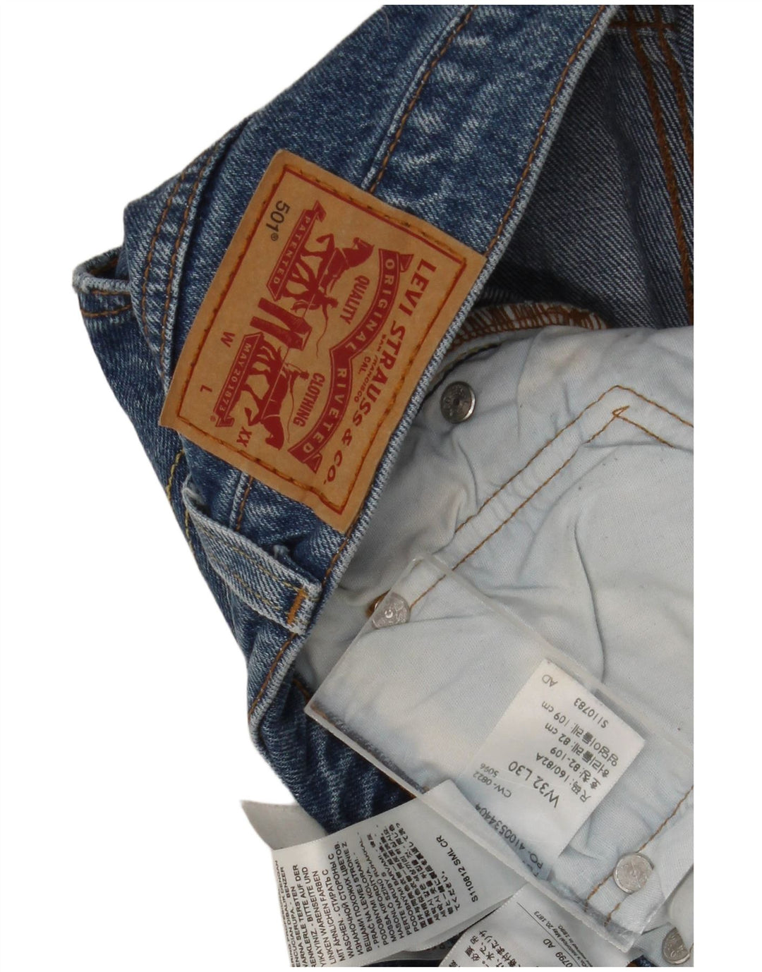 Levi's Mens 501 Straight Jeans W32 L30 Blue Cotton