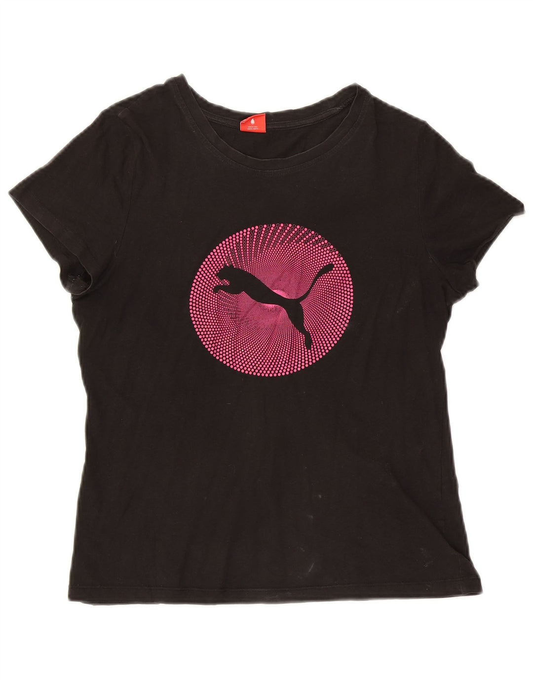 Puma Womens Graphic T-Shirt Top UK 12 Medium Black
