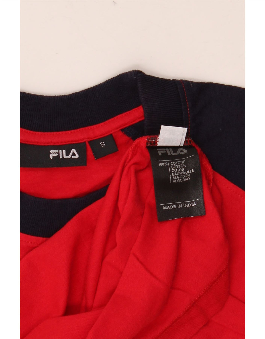 FILA Mens Top Long Sleeve Small Red Colourblock Cotton