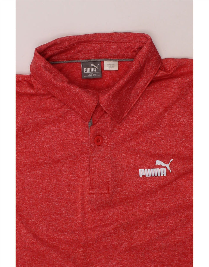 PUMA Boys Polo Shirt 14-15 Years Large  Red Polyester Vintage Puma and Second-Hand Puma from Messina Hembry 