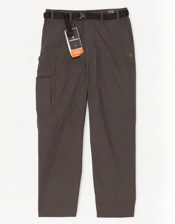 CRAGHOPPERS Mens Straight Cargo Trousers W34 L28 Grey Polyester