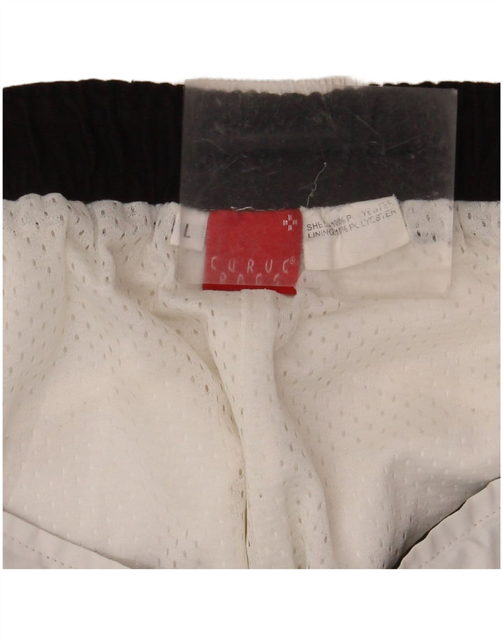 VINTAGE Mens Sport Shorts Large White Polyester